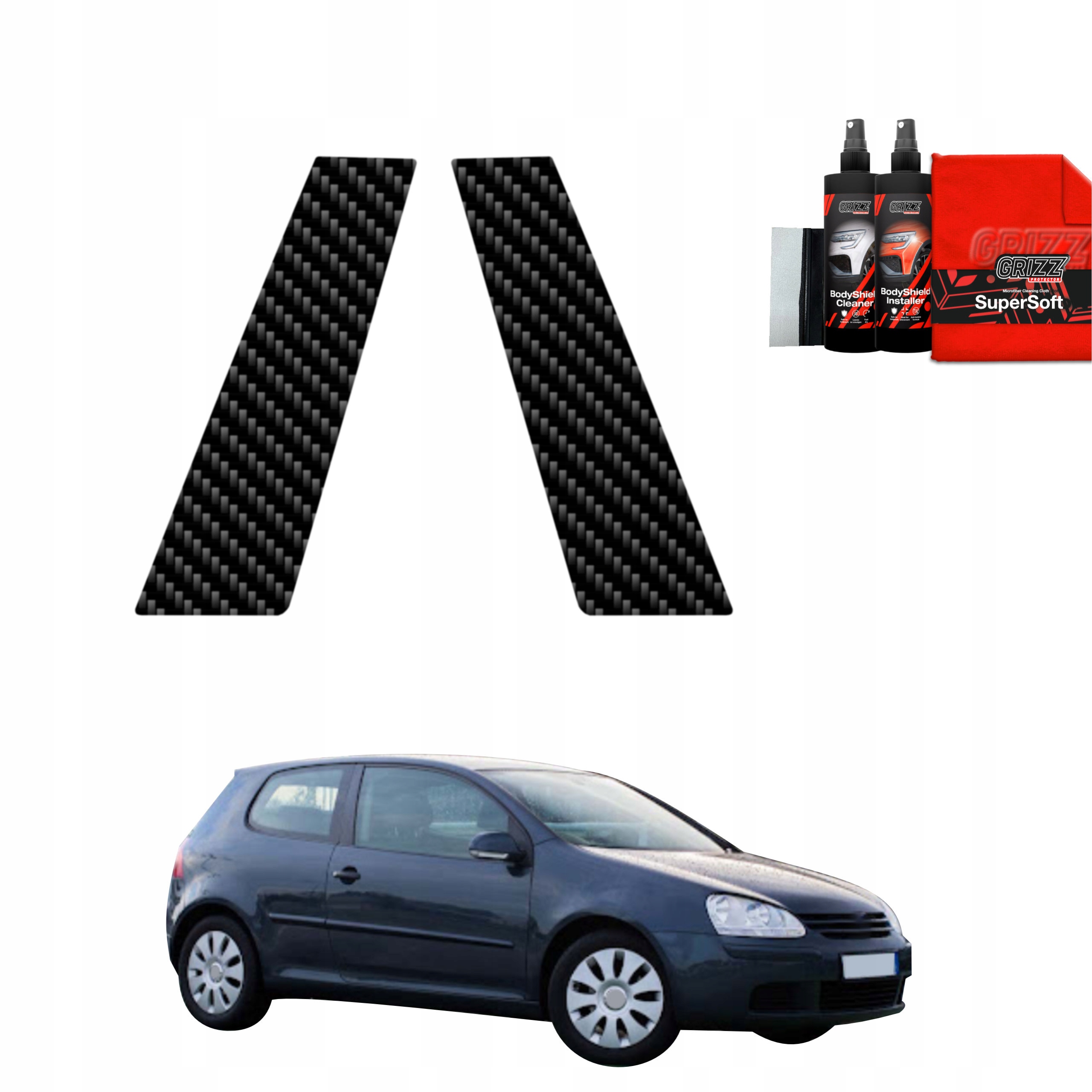 2v1 Fólie na sloupky pro Volkswagen Golf 5 Hatchback 3D (2003-2009)