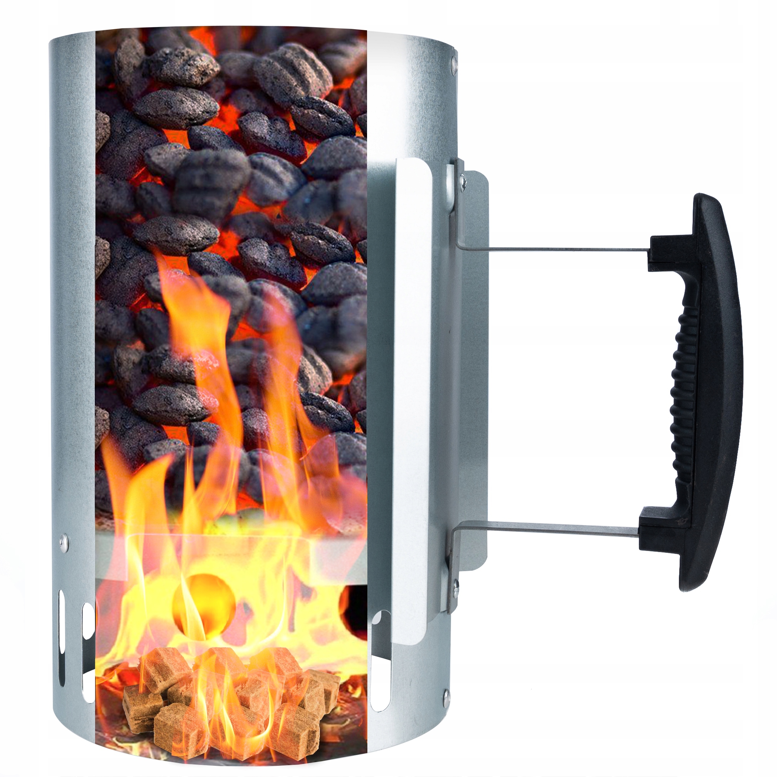 KOMIN DO ROZPALANIA OGNIA WĘGLA ROZPAŁKA BRYKIET DO GRILLA KOMINKA LEKKI Waga produktu z opakowaniem jednostkowym 1.2 kg