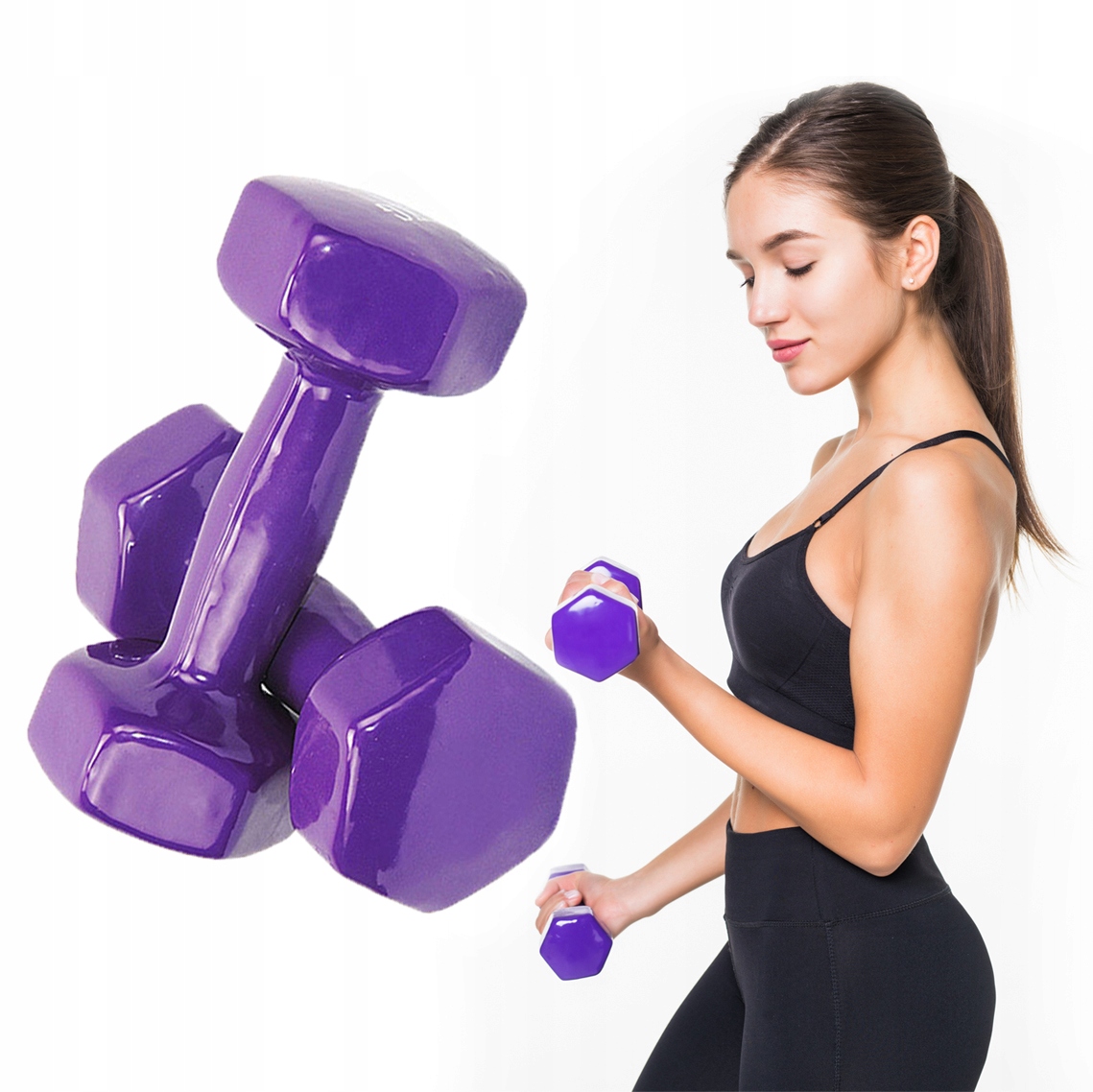 

2SZT Zestaw Hantle Ciężarki Hantelki Fitness 2x2KG
