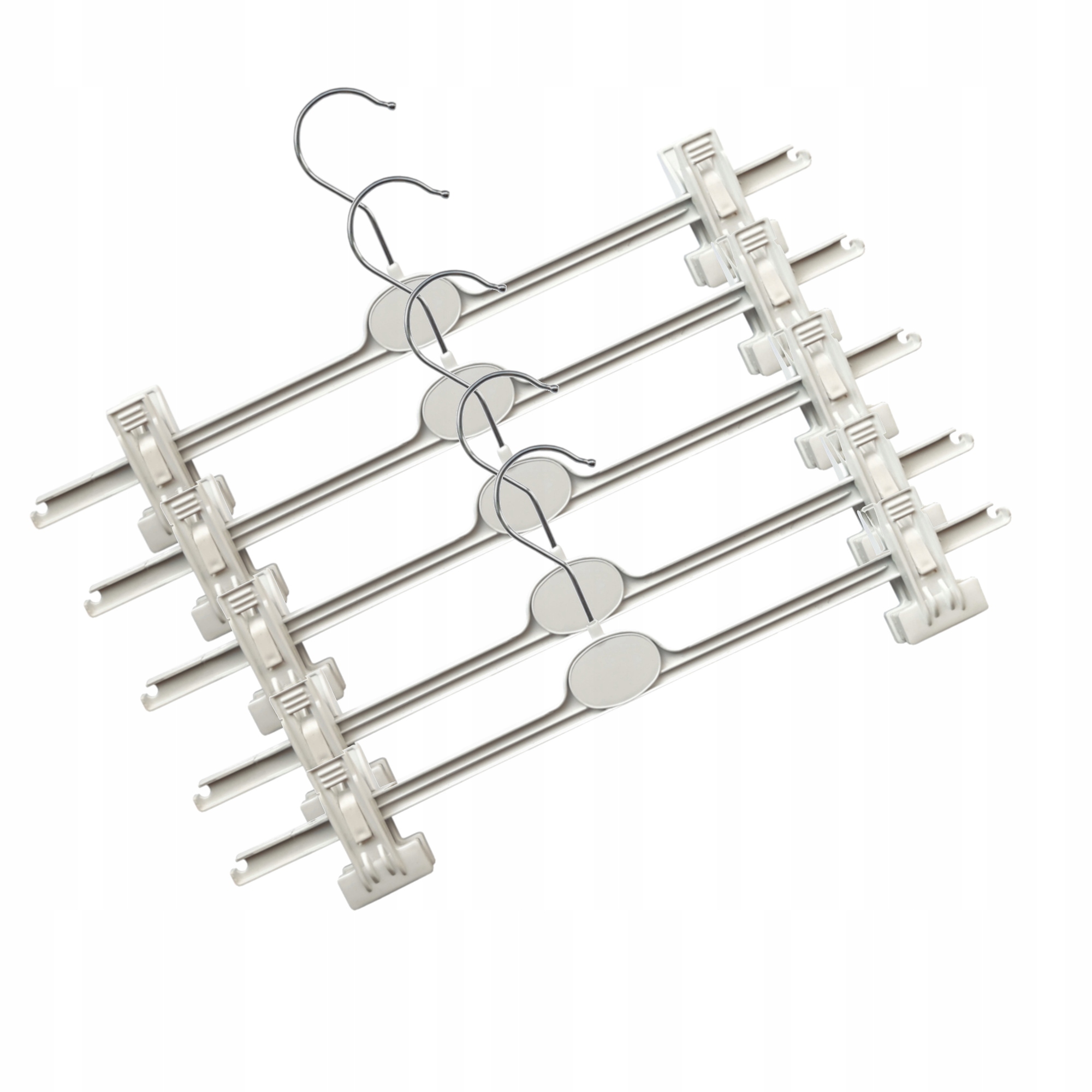 BIAŁE WIESZAKI KLAMROWE ŻABKI DO SPÓDNIC 10 SZT