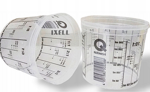 Q 1100 ml KUBEK MIESZANIA LAKIERÓW Z POKRYWKĄ różne skale mieszania 2197 Marka Q-Refinish