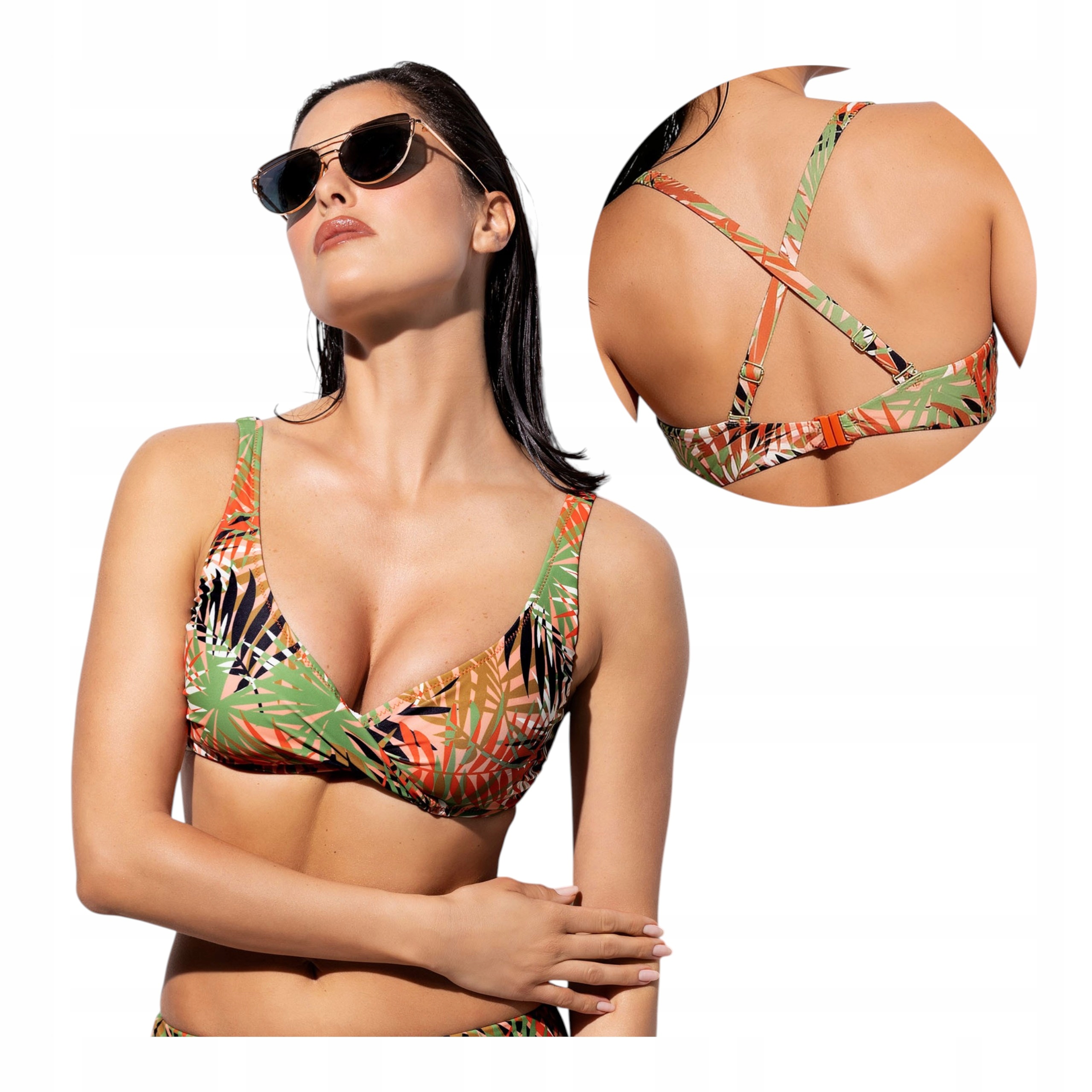 Horní díl plavek bikini, vyztužená podprsenka bez kostic 85B