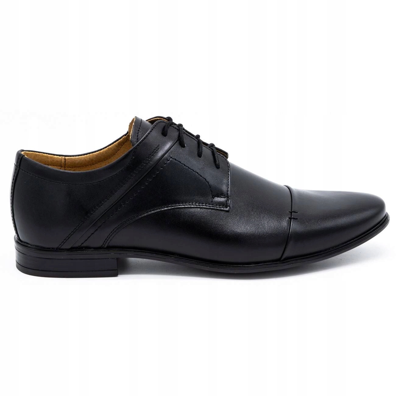 Pánské kožené společenské boty Polské 711ACT černé klasické šněrovací 45