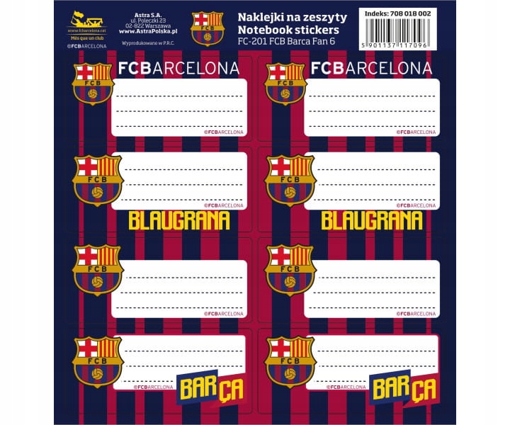 

Fc Barcelona Naklejki Na Zeszyty Barca Fan 6