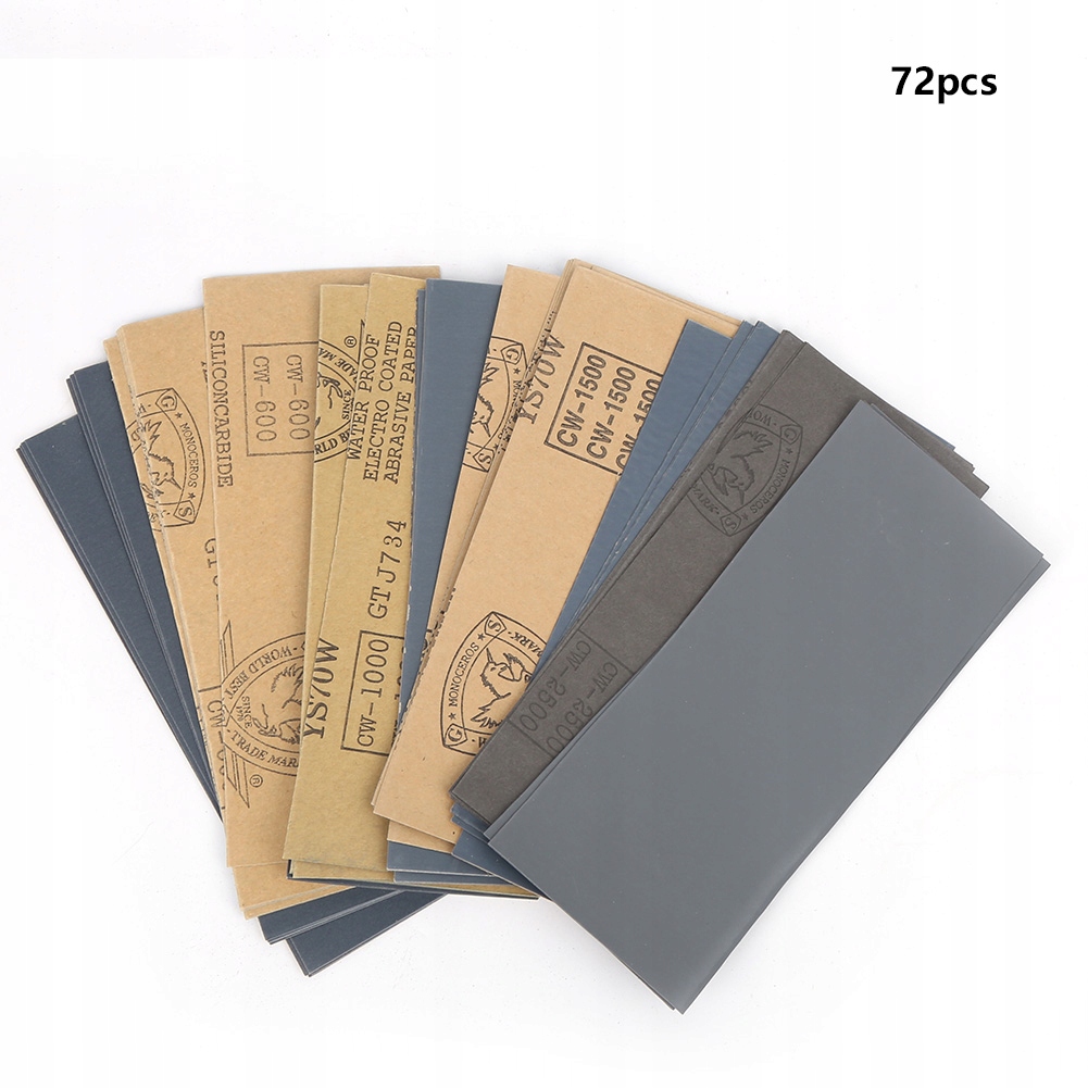 72 Szt. 400#-3000# Zestaw Papierów Ściernych Papier Ścierny
