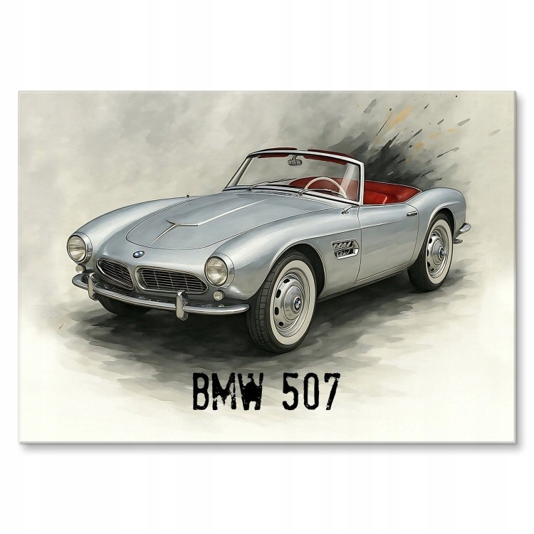 Velký plakát z kovu, plech, dárek do garážového pokoje autoservisu Bmw 507