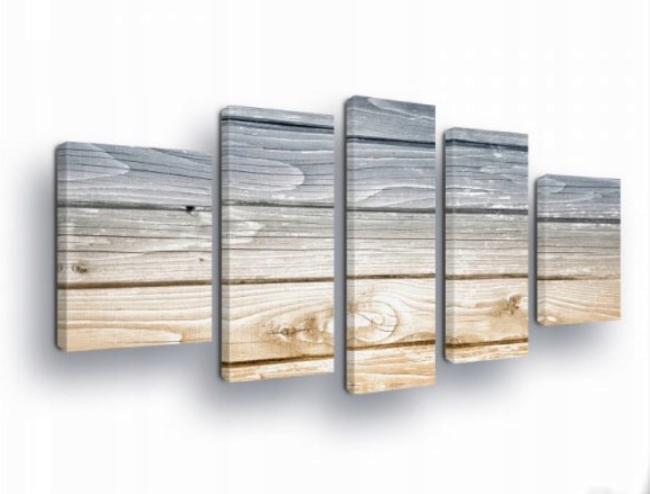 Obraz 170x100 modulárny polyptych sivý béžové drevo príroda štýl skand