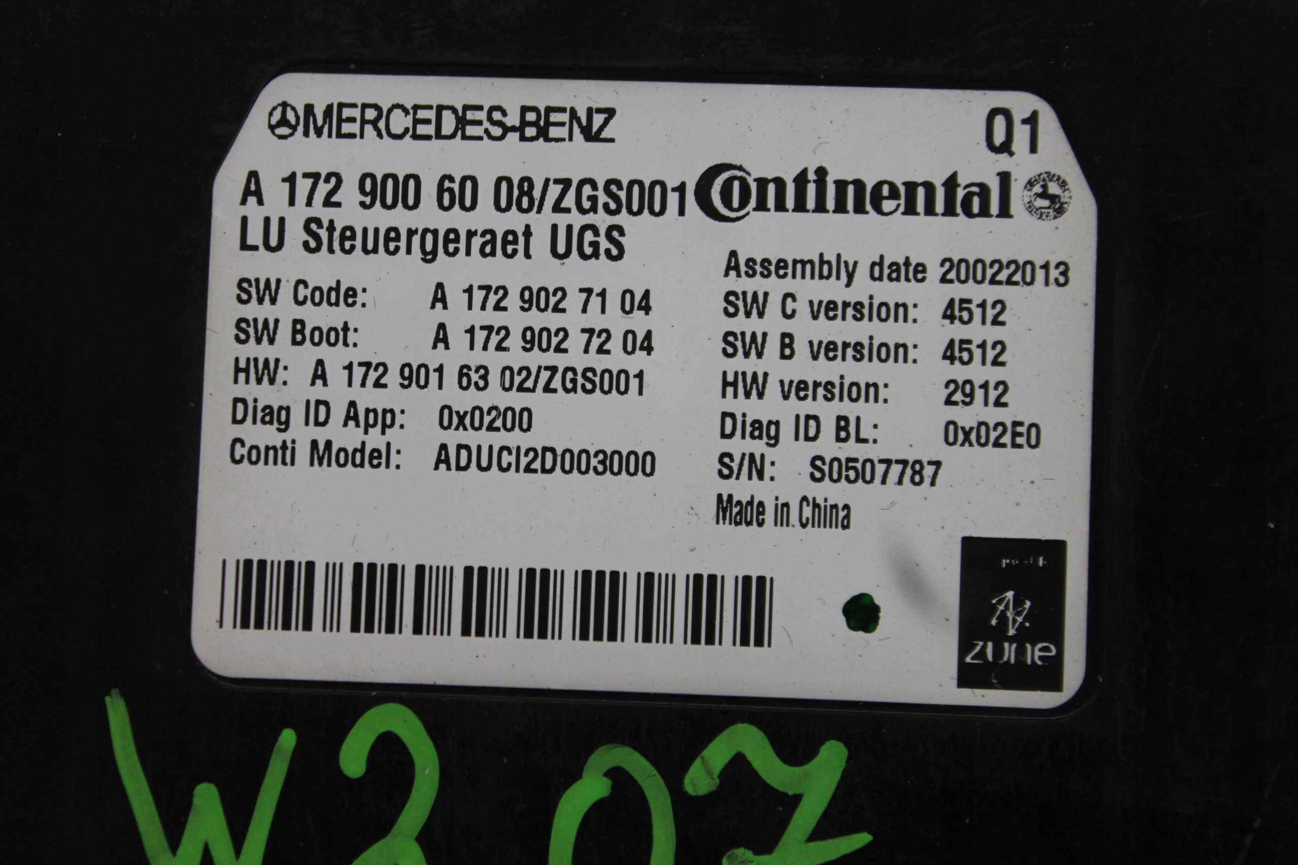 module INTERFACE A1729006008 MERCEDES W207 09-17