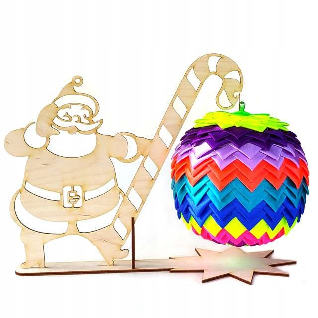 

Duży drewniany stojak na Bombkę 16 cm Mikołaj XXXL