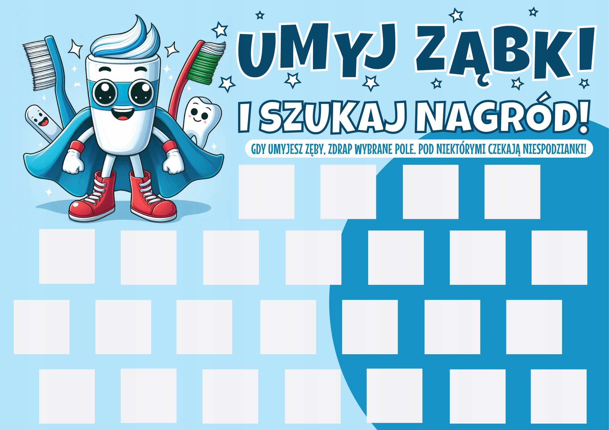 ZDRAPKA DLA DZIECI MYCIE ZĘBÓW MOTYWACYJNA UMYJ ZĄBKI NAGRODY Kod producenta MATASHOWPL-UZ