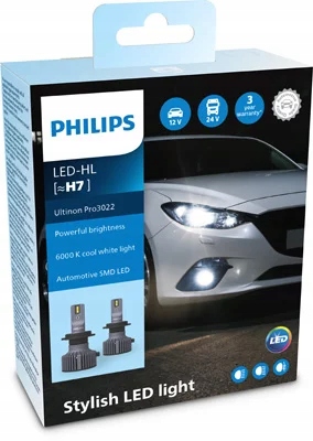 PHILIPS ULTINON PRO3022 ŻARÓWKI LED 12-24V 6000K H7