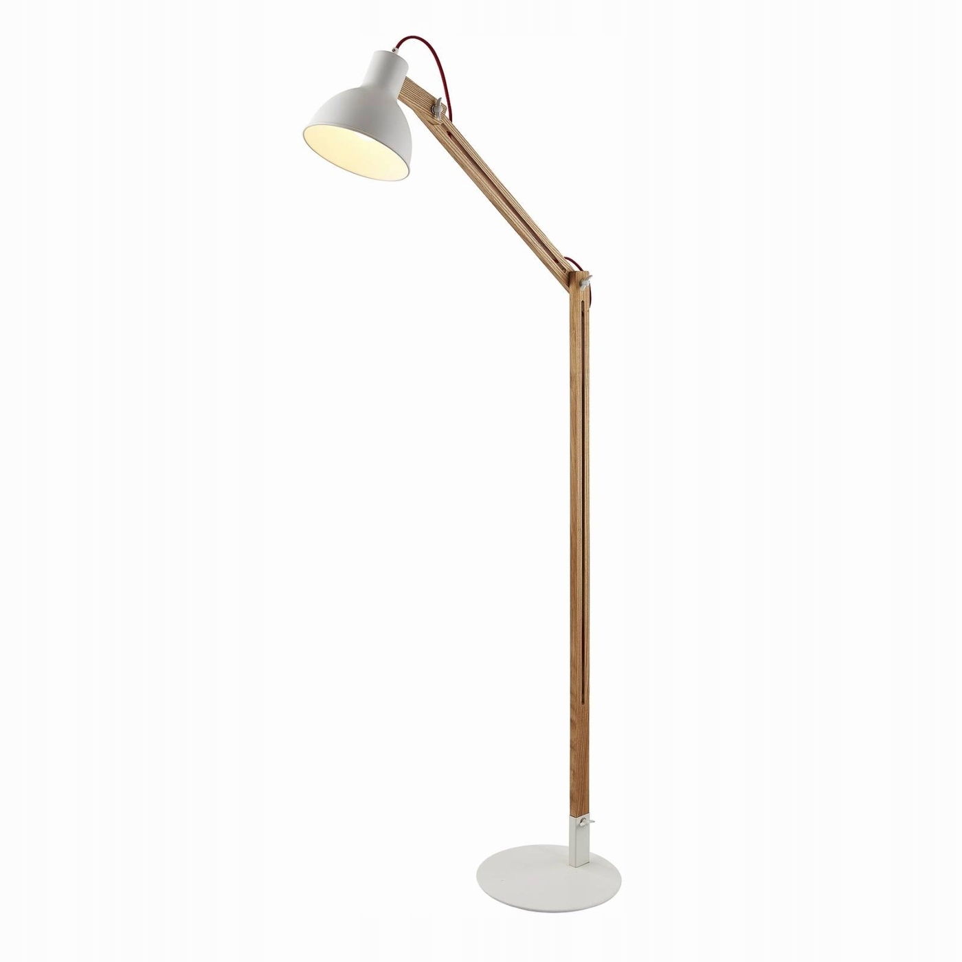 Lampa podłogowa Lindby Shivanja, drewno, regulowana, 146 cm, E27