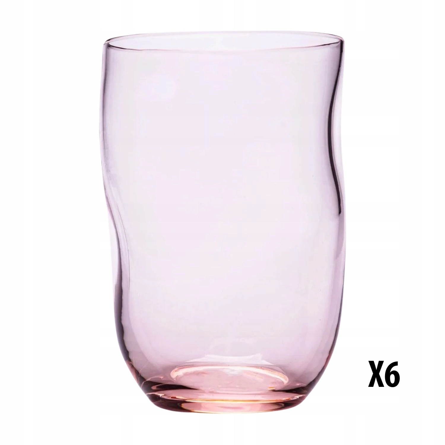 Sada 6 pohárov Anna Von Lipa ružové sklo nafukovacie sada