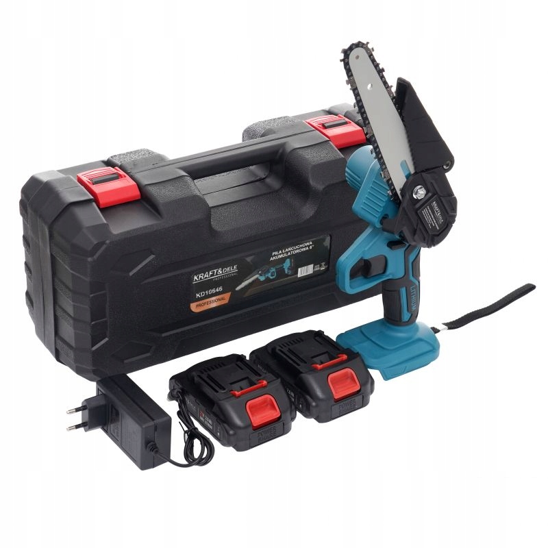 Pilarka Akumulatorowa 6" Mini Piła Łańcuchowa 2xAKU Do Drewna Gałęzi Ogrodu