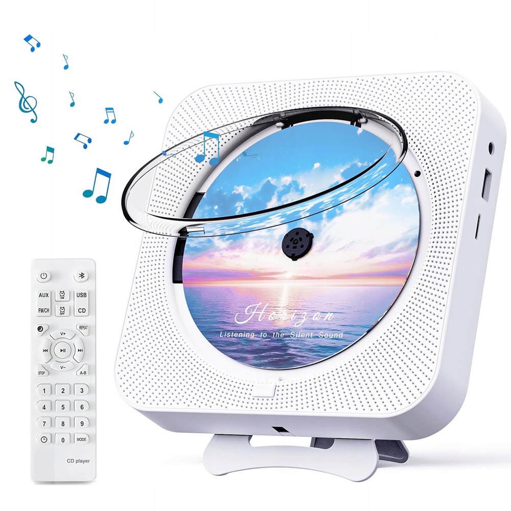 Nástěnný CD Přehrávač Bluetooth Fm Rádio Usb Sd Led Lampa 6 Režimů