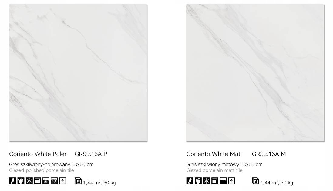 CERAMSTIC CORIENTO WHITE PŁYTKI LESZNO Długość 60 cm