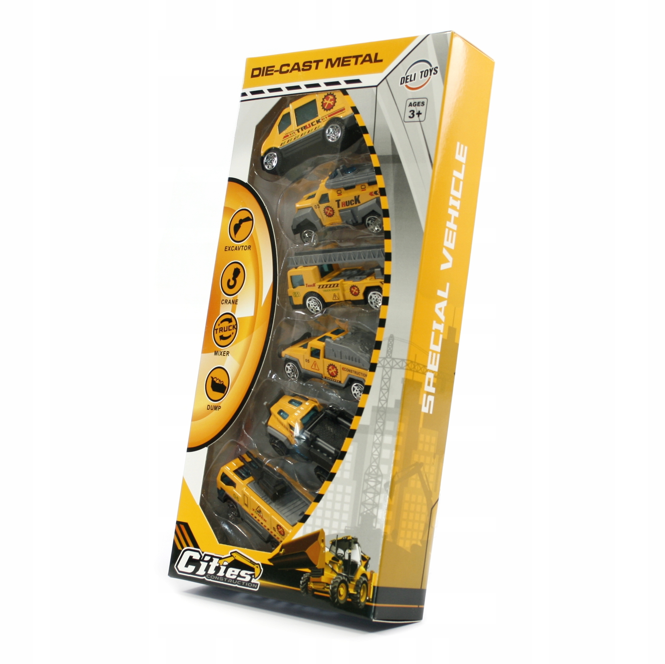 POJAZDY BUDOWLANE ZESTAW SAMOCHODÓW RESORAKI 6szt