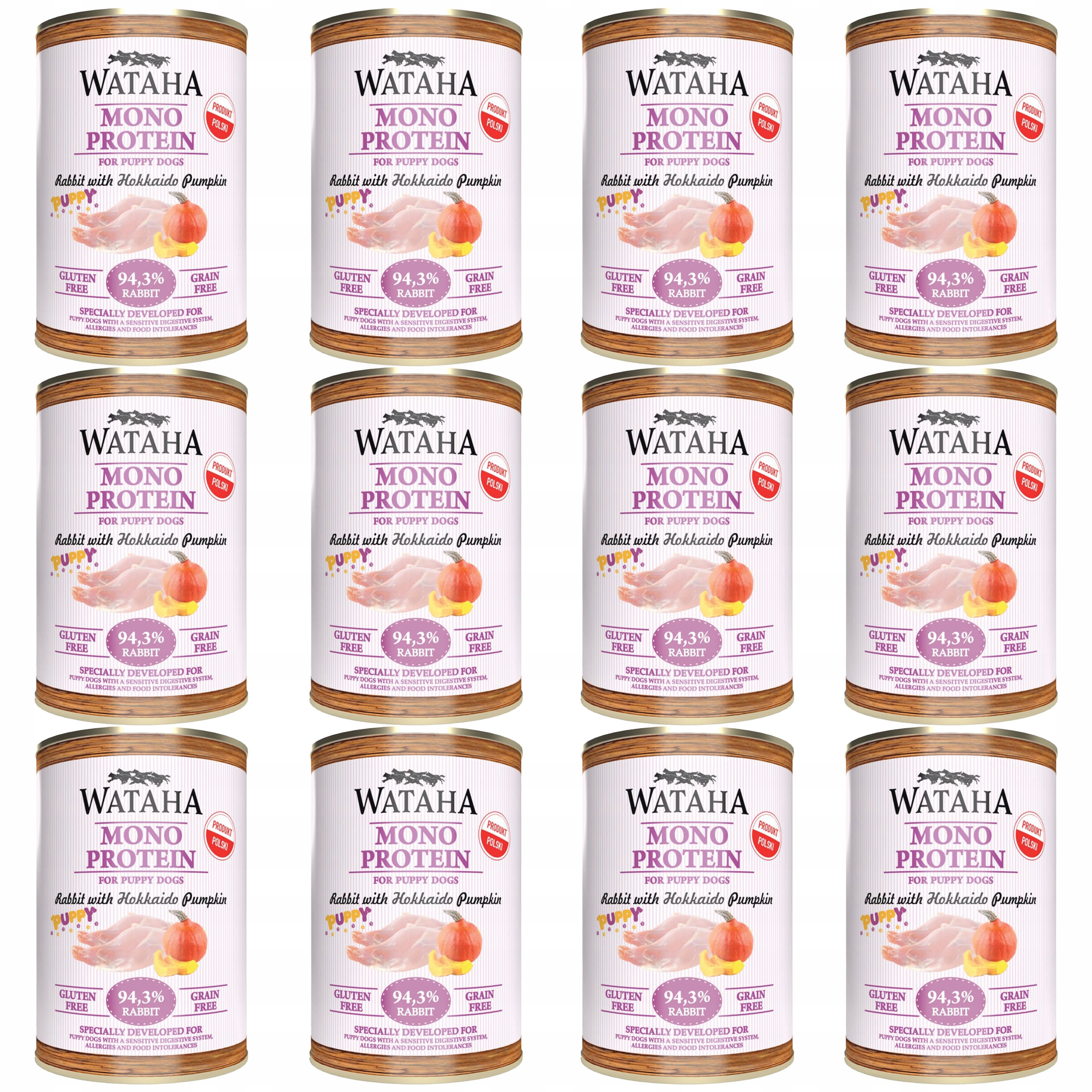 Wataha Mono Puppy krmivo pro štěňata Králík s dýní 12 x 400 g