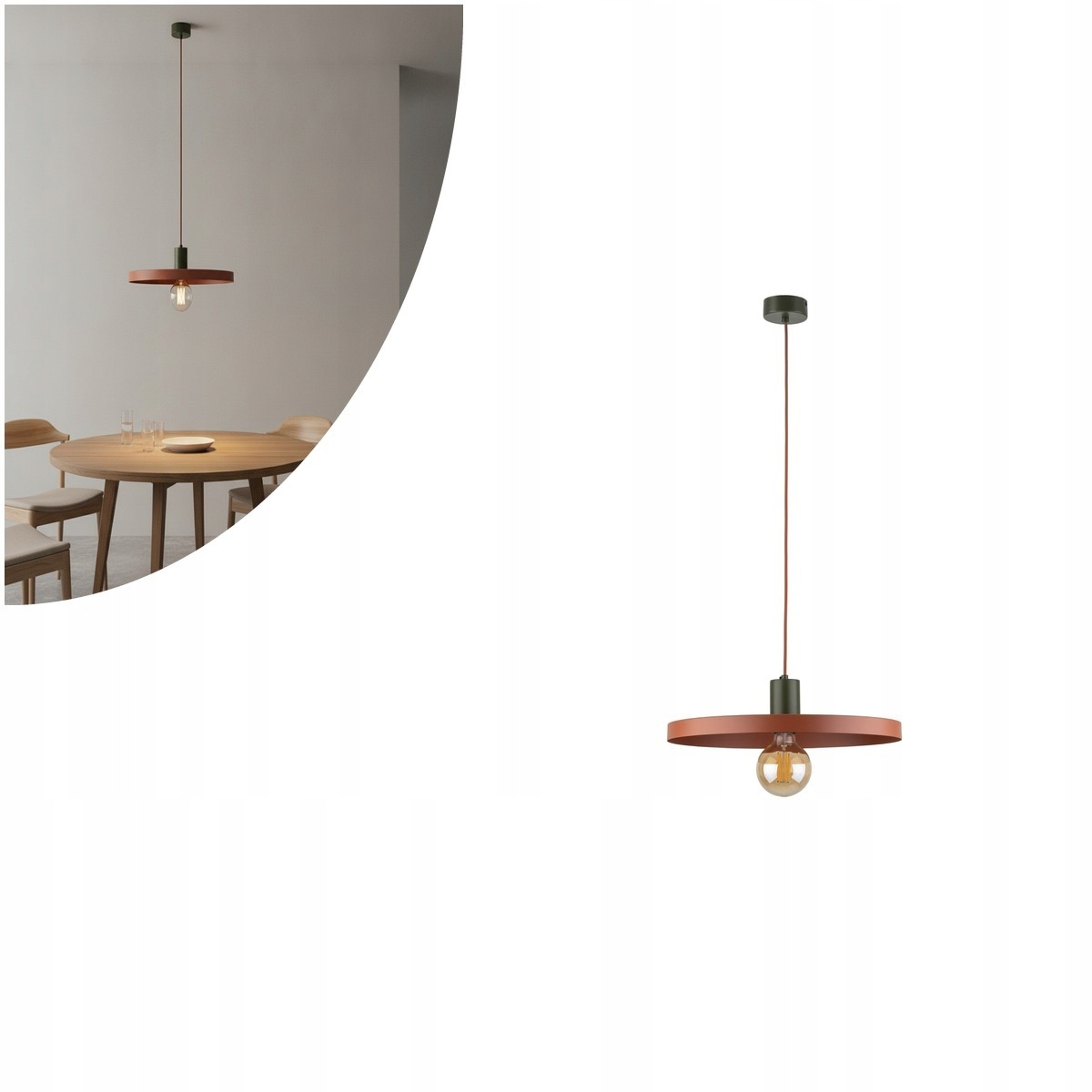 Závesná tehlová lampa Sila Green Brick nad jedálenský stôl Tk Lighting