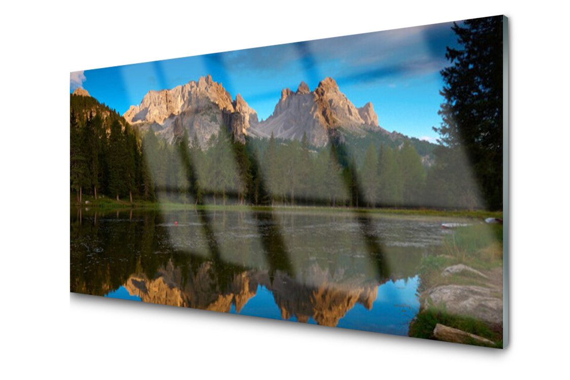 

Panel szklany dekor Las Jezioro 120x60 + Klej