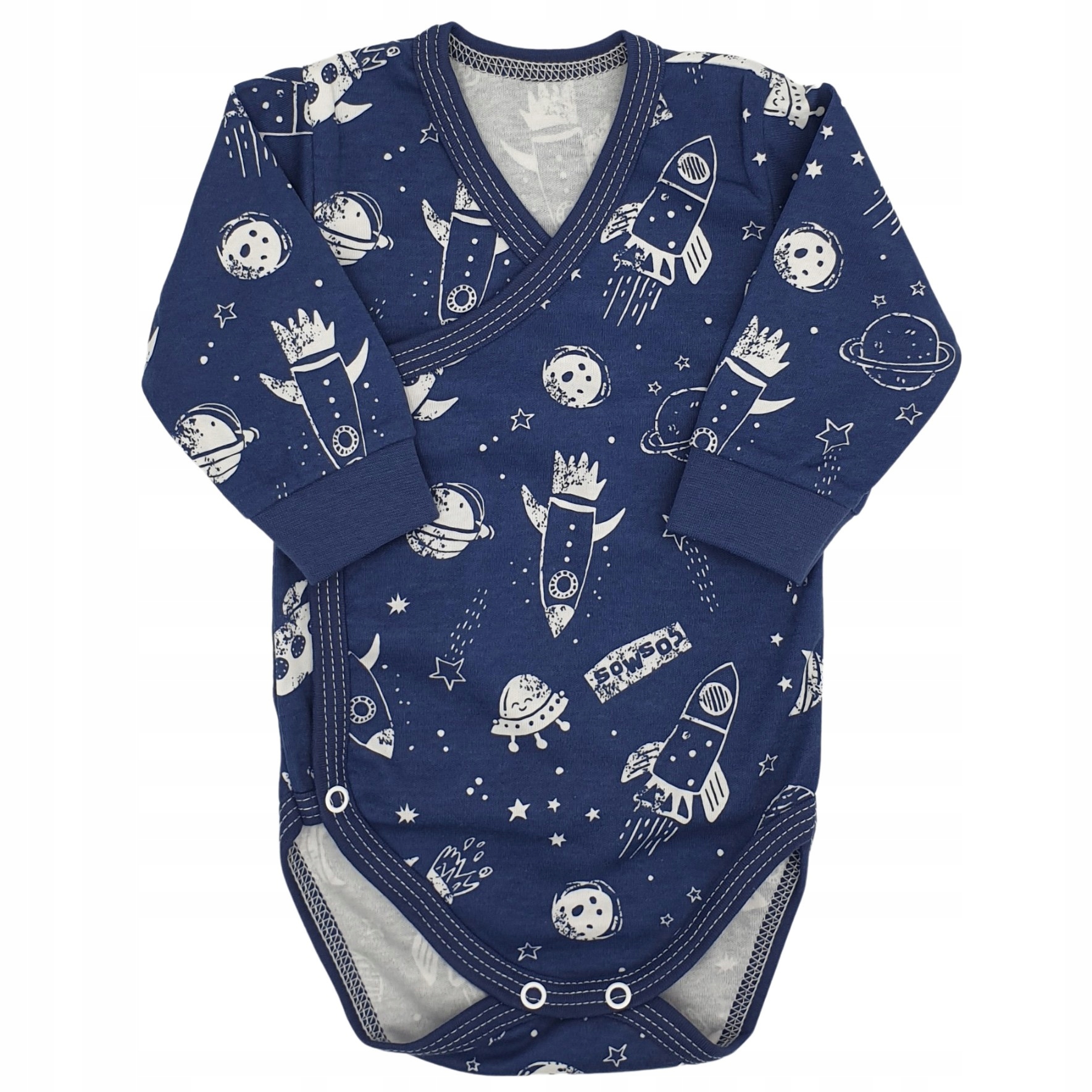 

Niemowlęce body kopertowe . Długi rękaw Kosmos r68