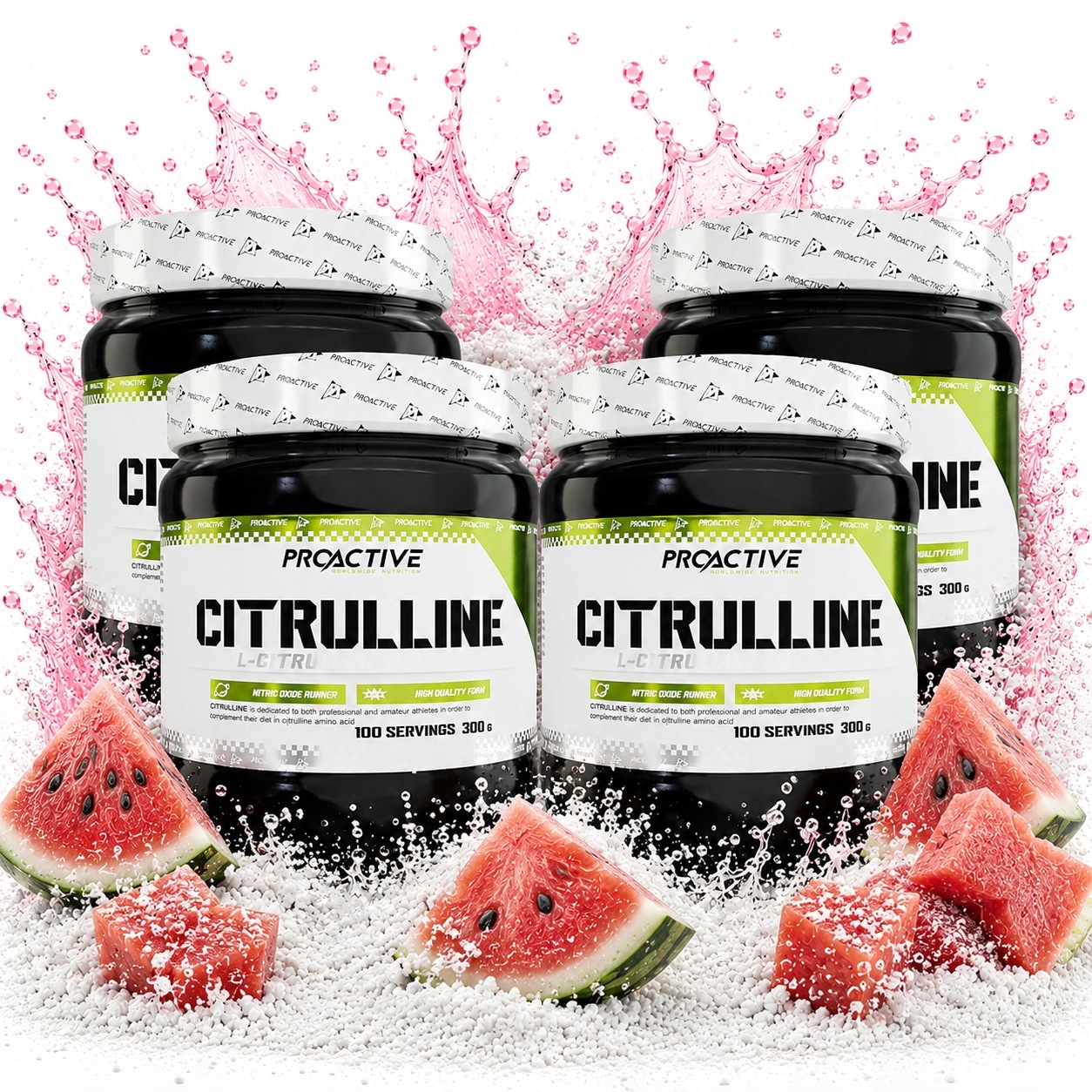 4x Citrulin Předtréninkový jablečnan Citrulin ProActive Meloun 300 g