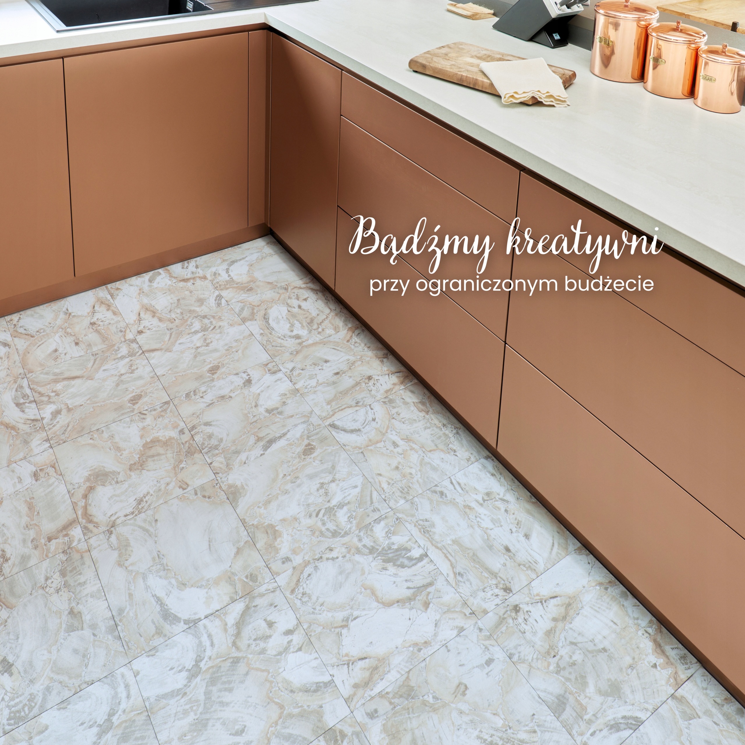 Płytki Winylowe Samoprzylepne 5m² BEŻOWY KAMIEŃ Panele Kafle Podło* Marmur Producent inny