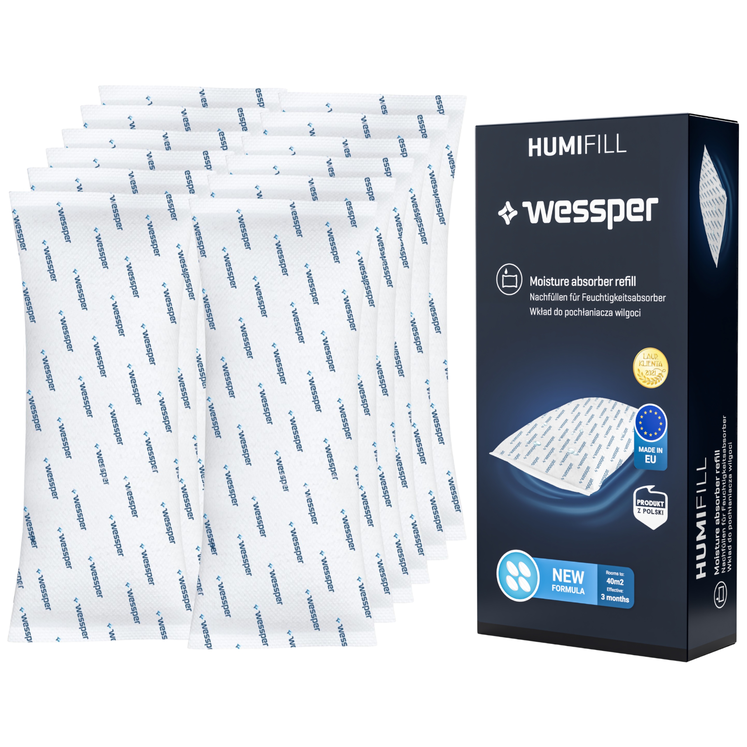 Náplň do pohlcovače vlhkosti, odvlhčovač vzduchu Wessper 500 g 12 ks