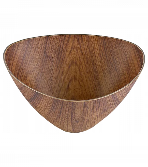 SALATERKA MISKA TRÓJKĄTNA PLASTIKOWA DREWNO 16 CM