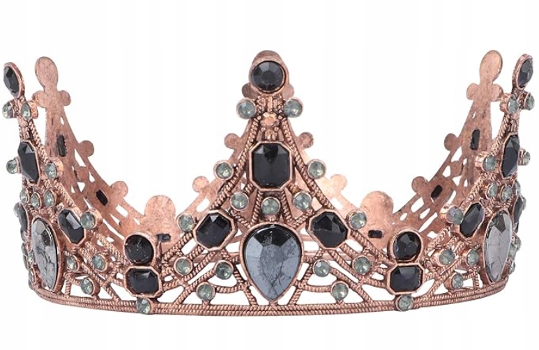 Lurrose Černá Koruna Diadem pro nevěstu Křišťál Horská Koruna