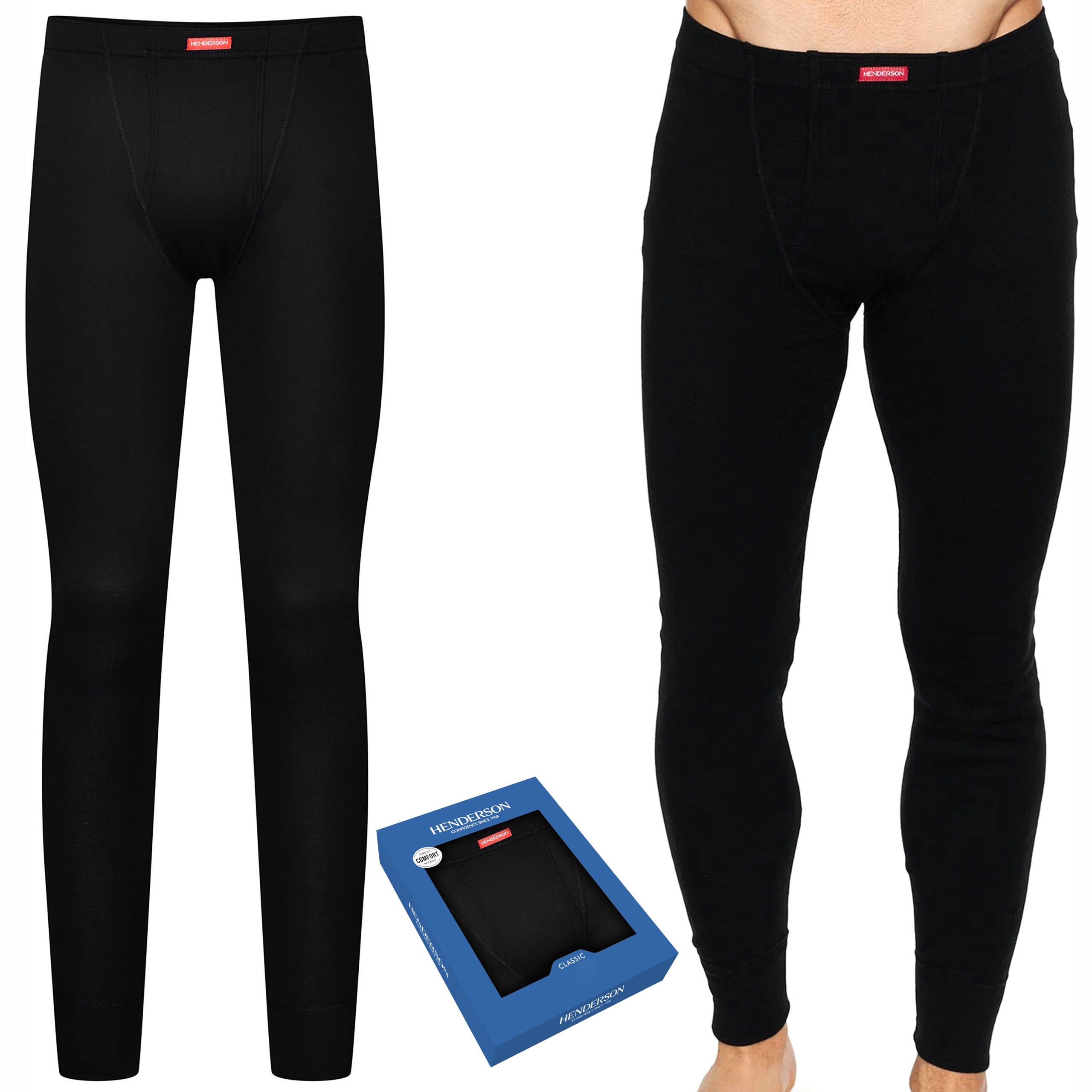 Pánské Kalhoty Henderson 4862 přiléhavé legíny 100% Bavlna černé XL