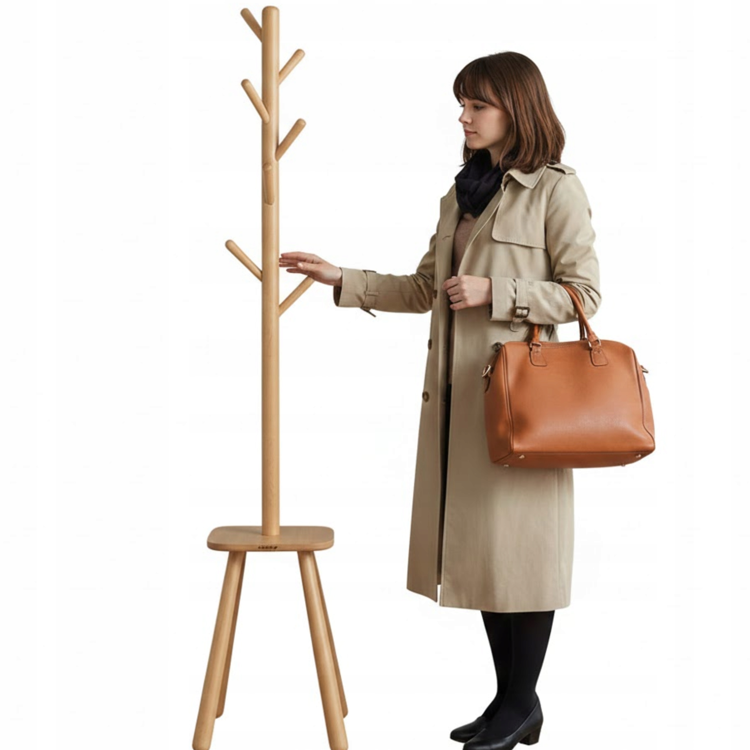 Stojaci podlahový vešiak na oblečenie s 8 háčikmi 170 cm na kabáty a kabáty