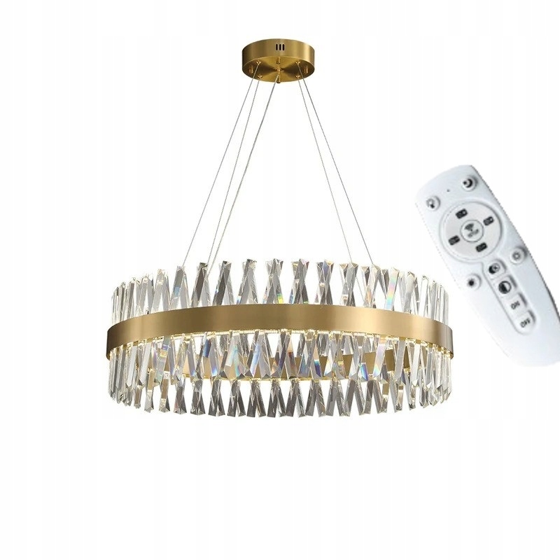 Stropní Led lampa lustr křišťál Dálkový Ovladač do obývacího pokoje ložnice, závěsná, zlatá