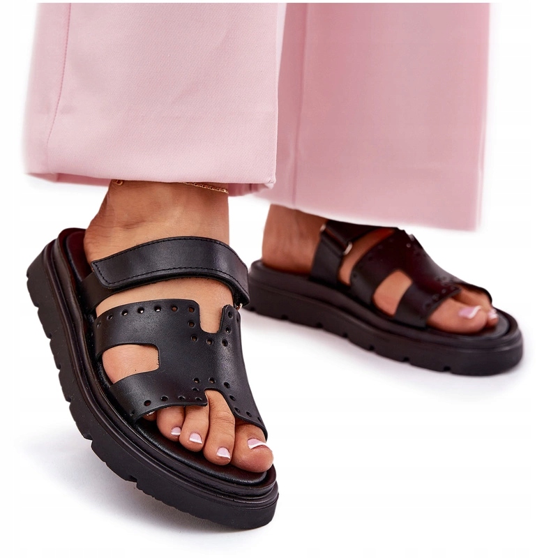 Nazouváky Dámské Kůže Platforma Suchý Zip Výřezy Zazoo 40440 Černé 36