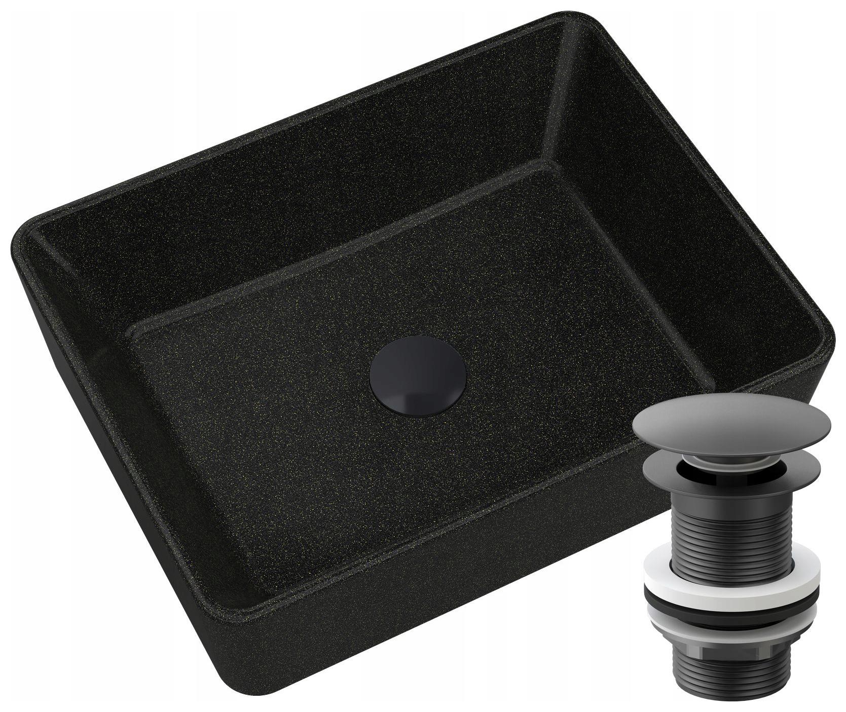 Granitové Umývadlo Na Dosku Golden, Čierny Odtok