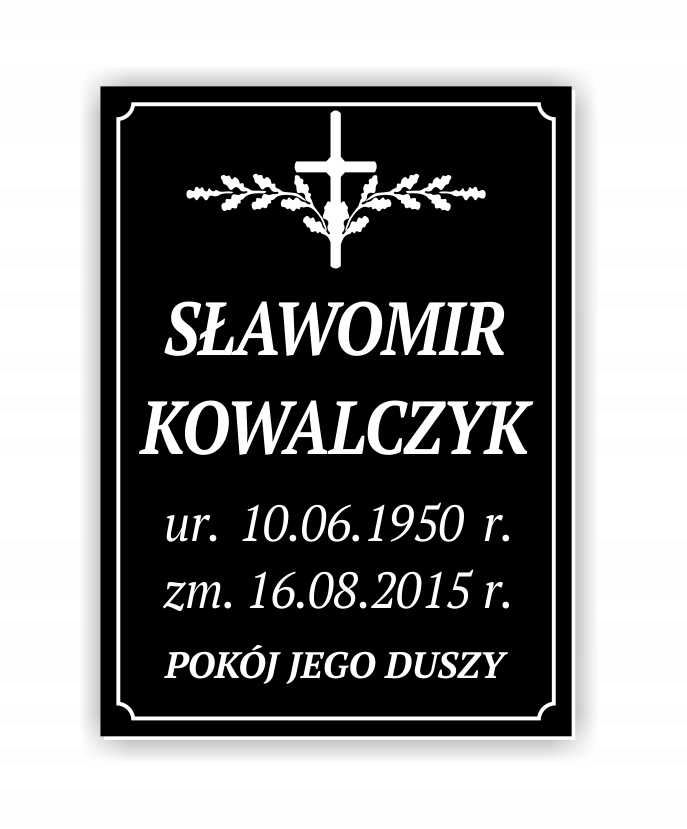 Tablica nagrobna tabliczka na grób 29x21 cm grawer