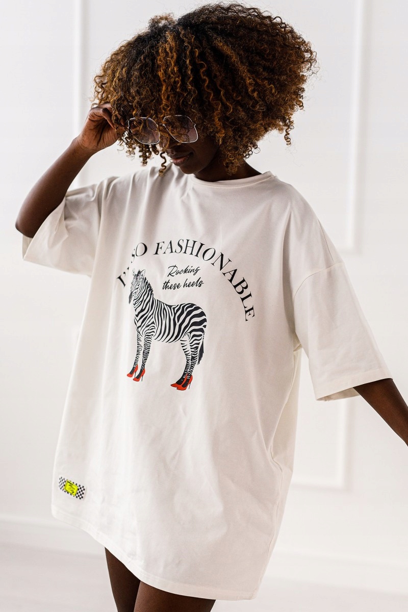 Miss City oversize tričko Safari bílé velikost univerzální velké