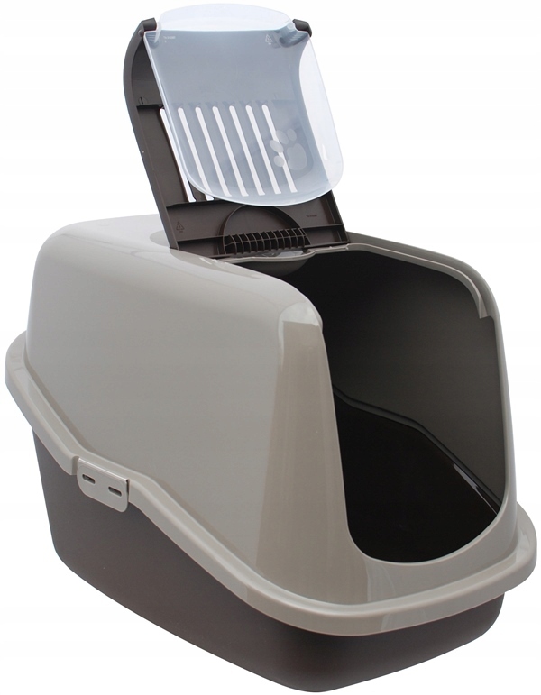 Levně Savic Nestor toaleta pro kočky uzavřená 56 x 39 x 38,5 cm béžová čokoládová