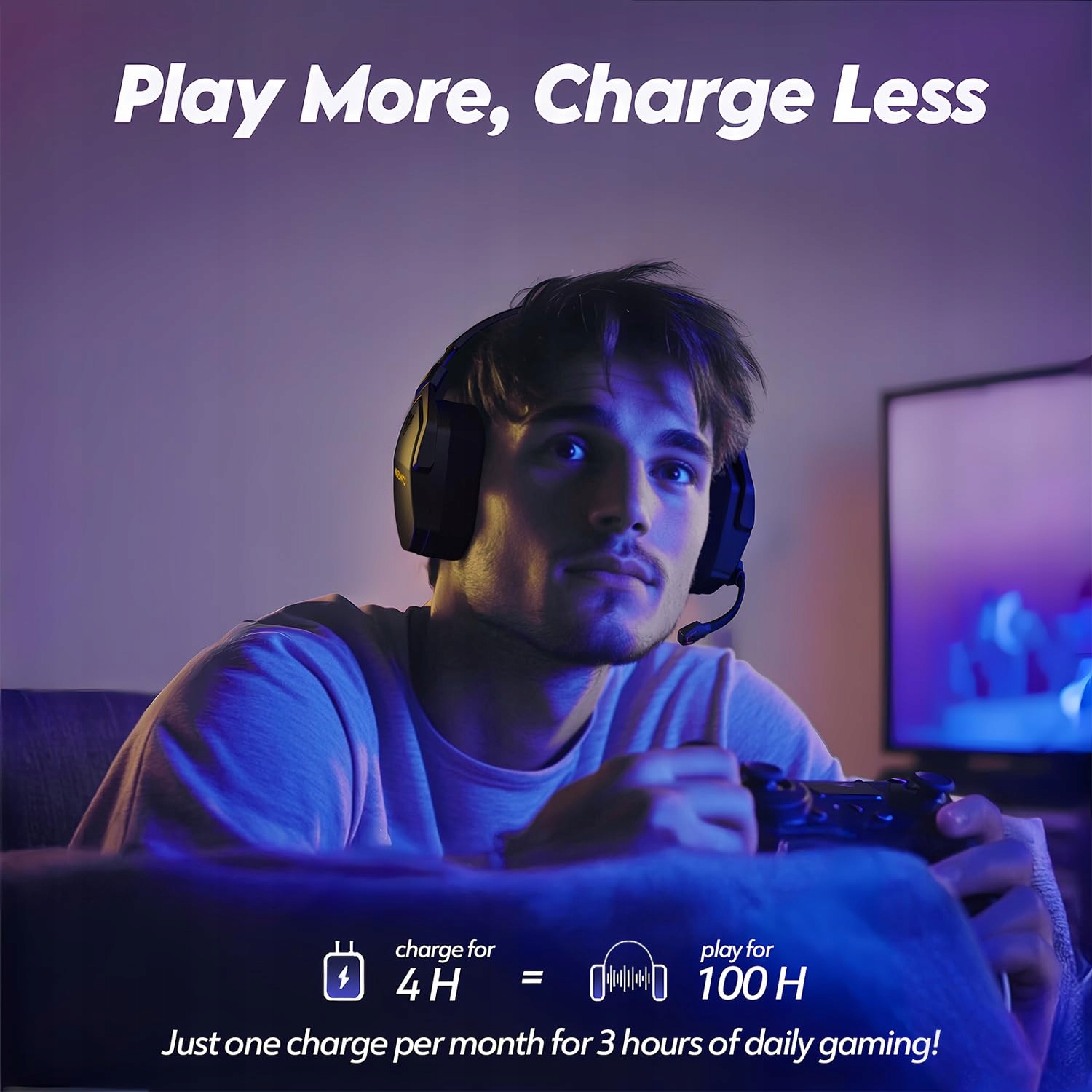 NUBWO G06 Wireless Gaming Headset with Mic for PS5 PS4 PC Mobile — miniatura 6