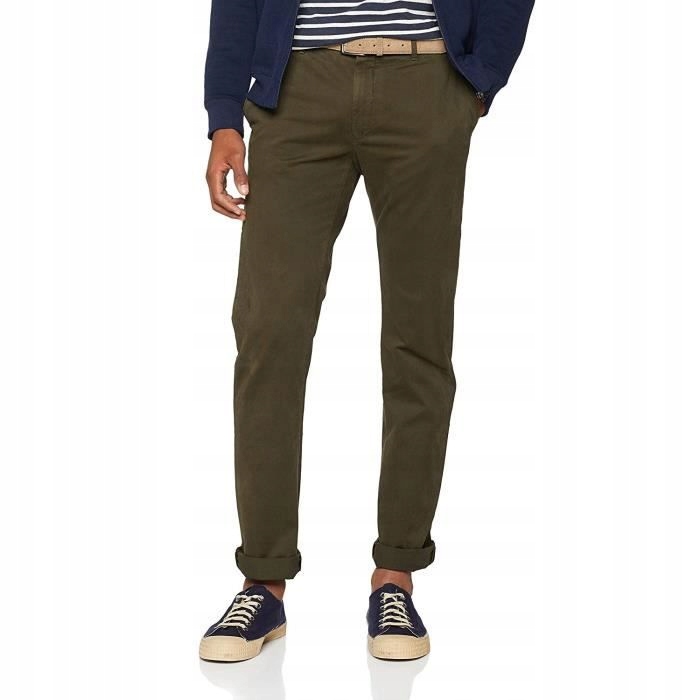 Strellson Kalhoty Chinos Khaki Rovné Dlouhé 31/34 6FA