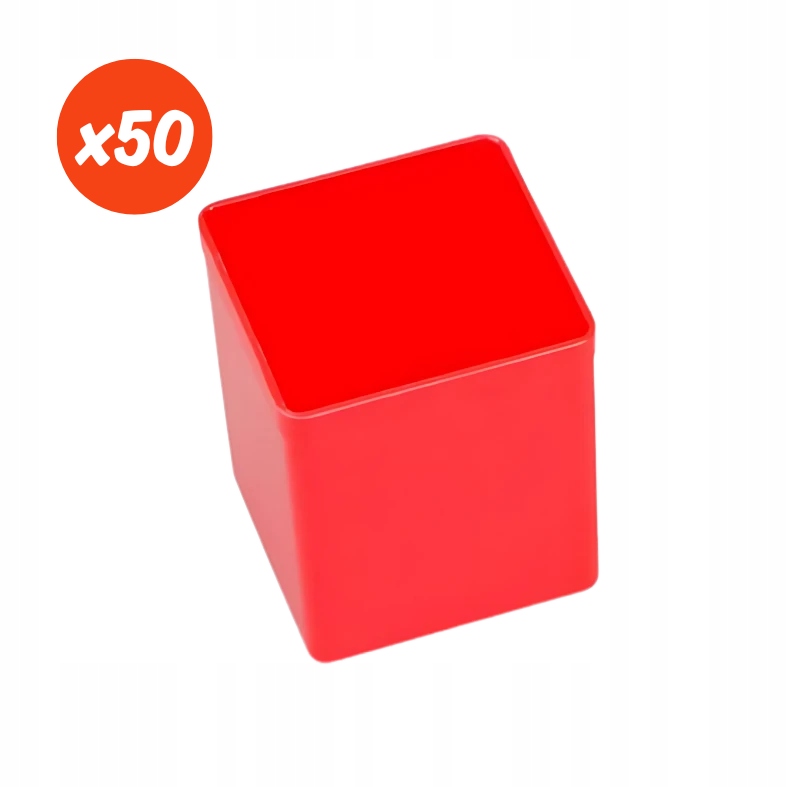 Sada červených vnitřních nádob 54x54x63 mm 50 kusů