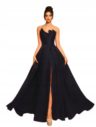 Shein Šaty Černé Rozevřené S Výstřihem Do V 42/44 1 Jj