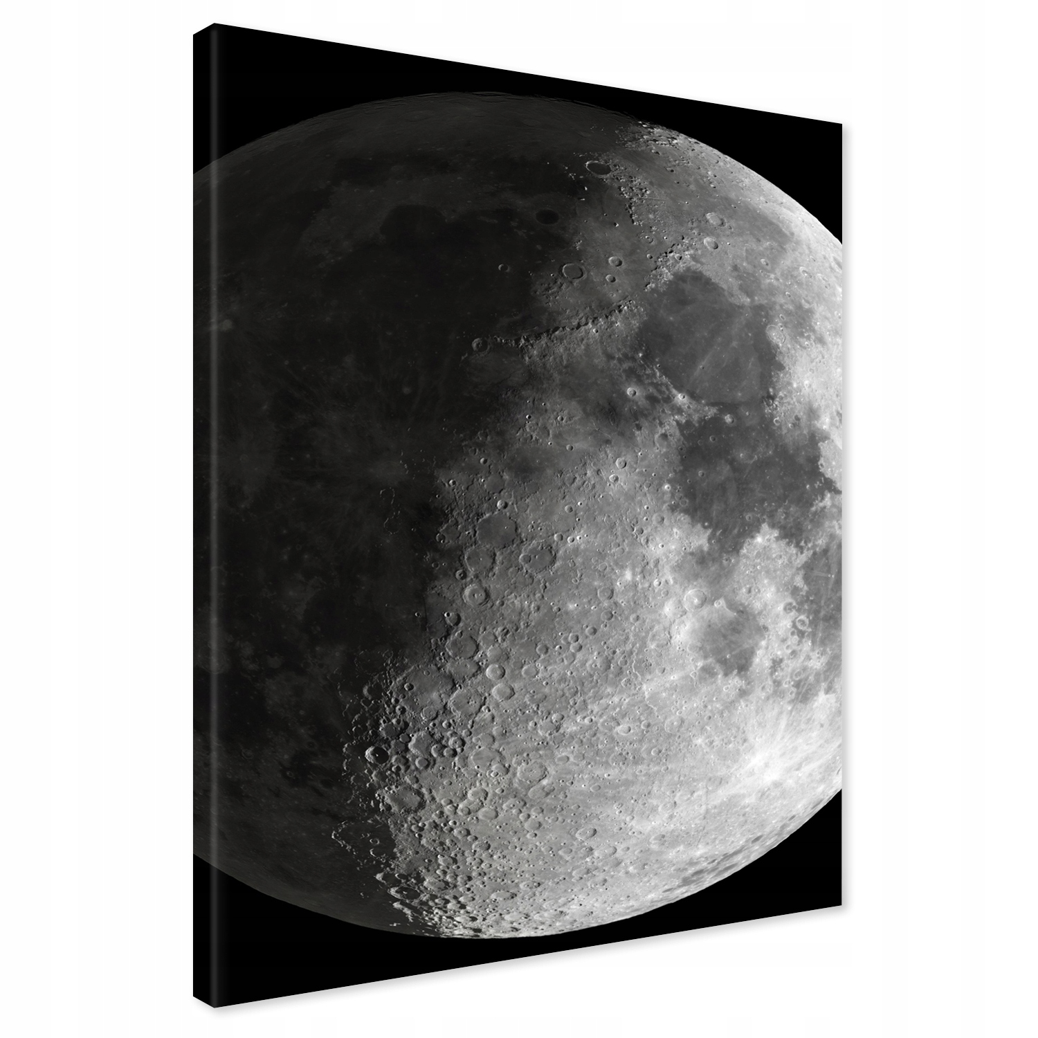 Obraz na płótnie 80x120 Księżyc w Nocy Czarno Biały XXL do Salonu Canvas