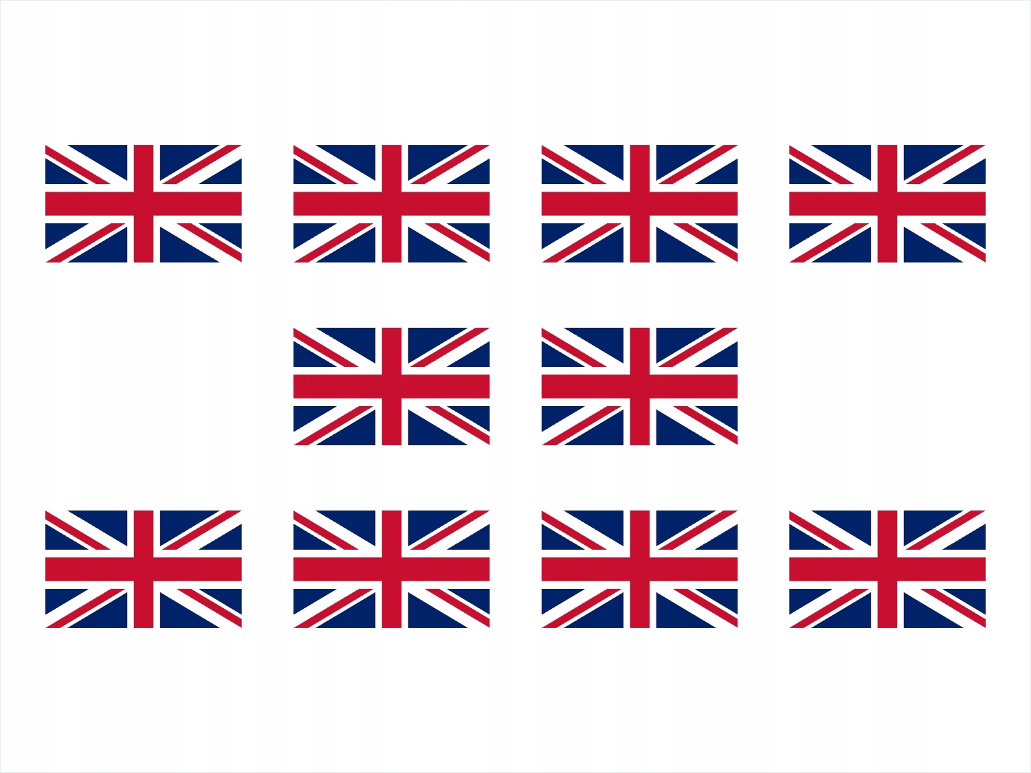 Flaga Uk brytyjska Wielka Brytania naklejka wlepka nalepka komplet 10 sztuk