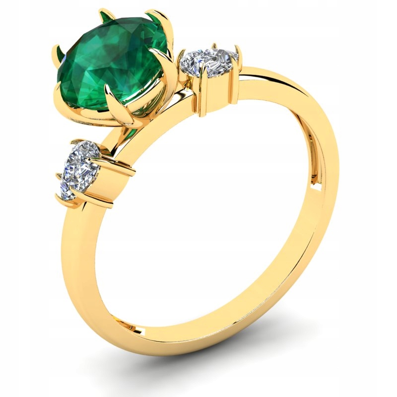 

Pierścionek Złoty Z Zieloną Cyrkonią