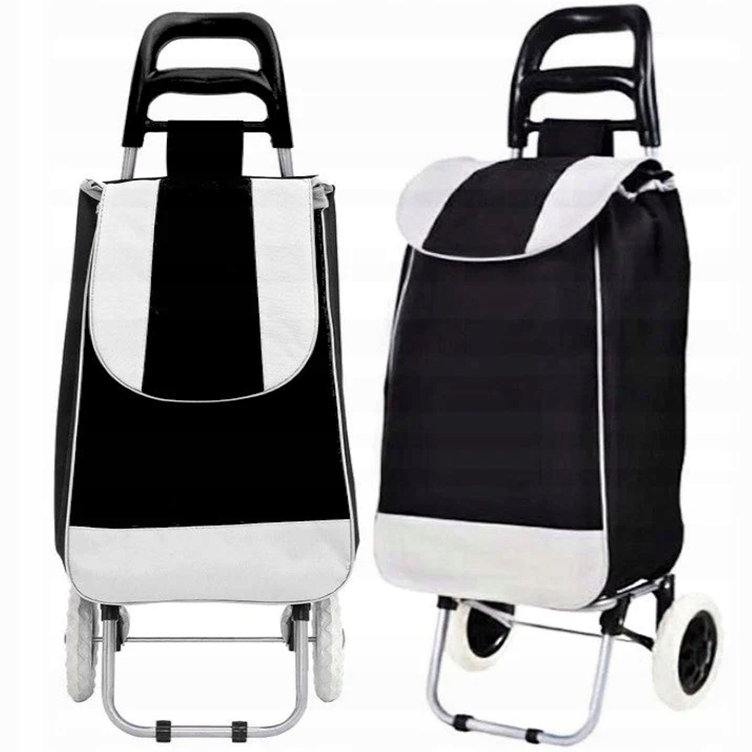 WÓZEK ZAKUPOWY NA KÓŁKACH SOLIDNA TORBA NA ZAKUPY DO 15KG Z KÓŁKAMI OUTLET Wzór dominujący bez wzoru