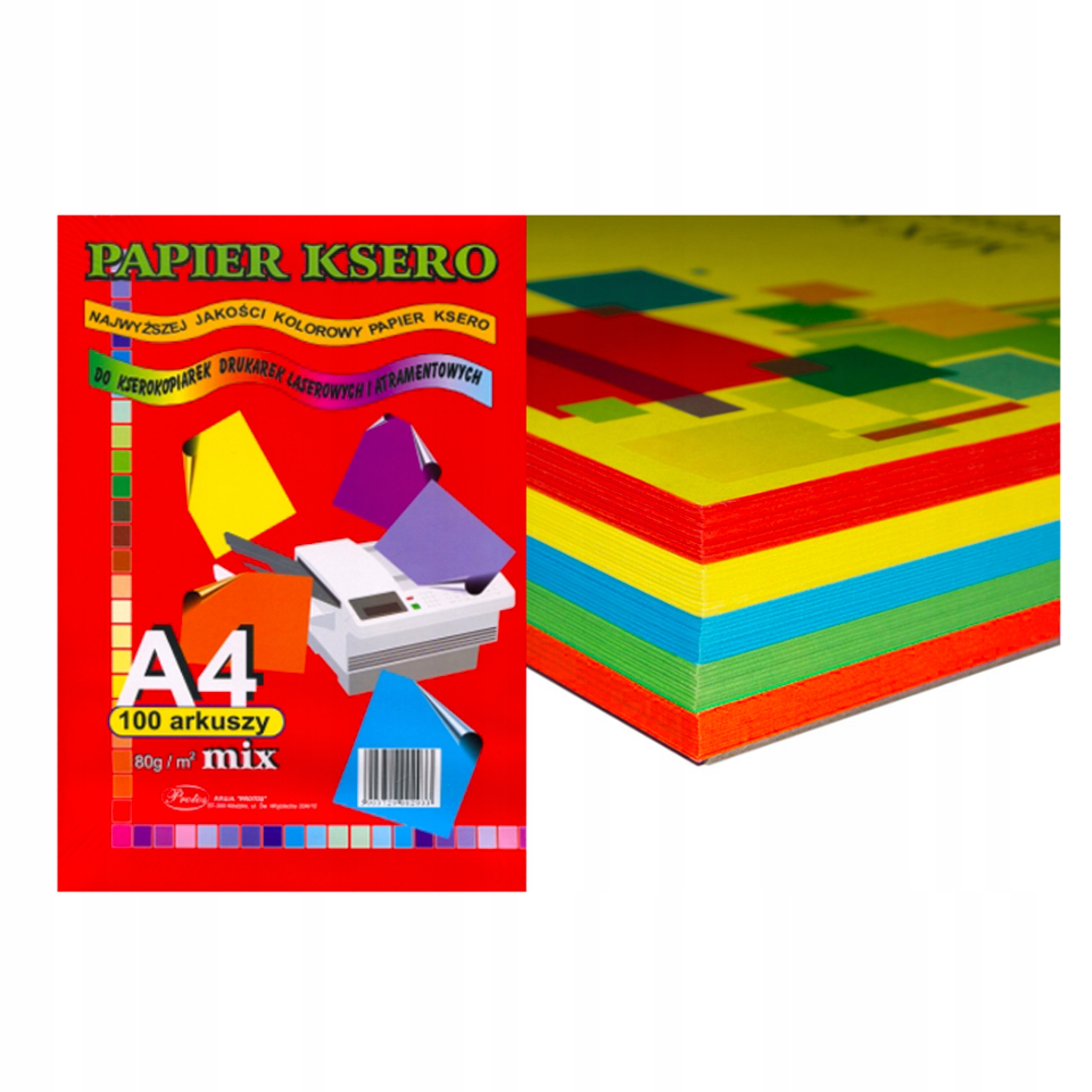 

Papier Kolorowy MIX Ksero Origami A4 80g 100szt Pr