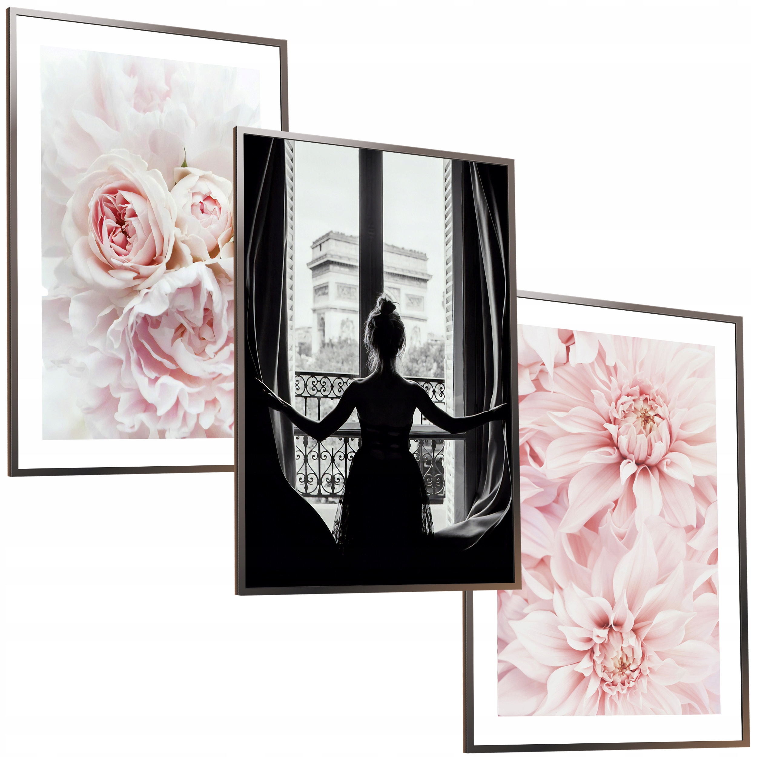 

Zestaw A3x3 Ramka Nowoczesny Obraz Kwiaty Paryż