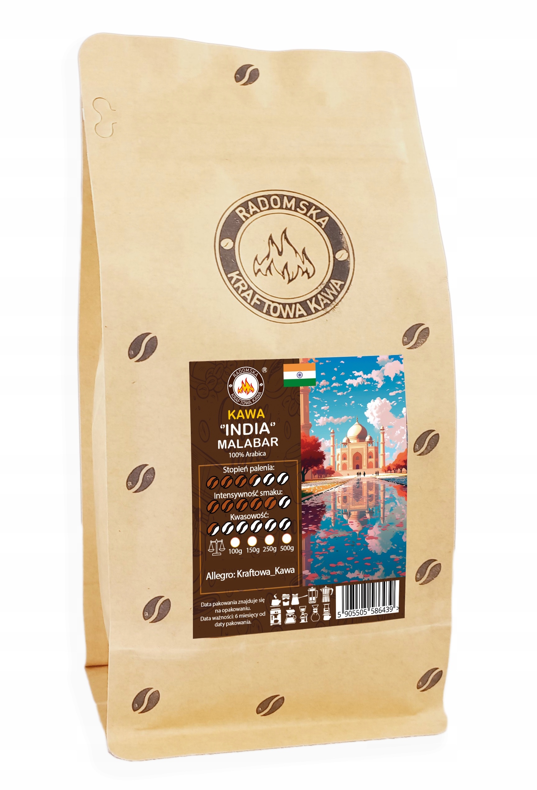 Levně Mletá káva Indie Monsooned Malabar Aa 500g