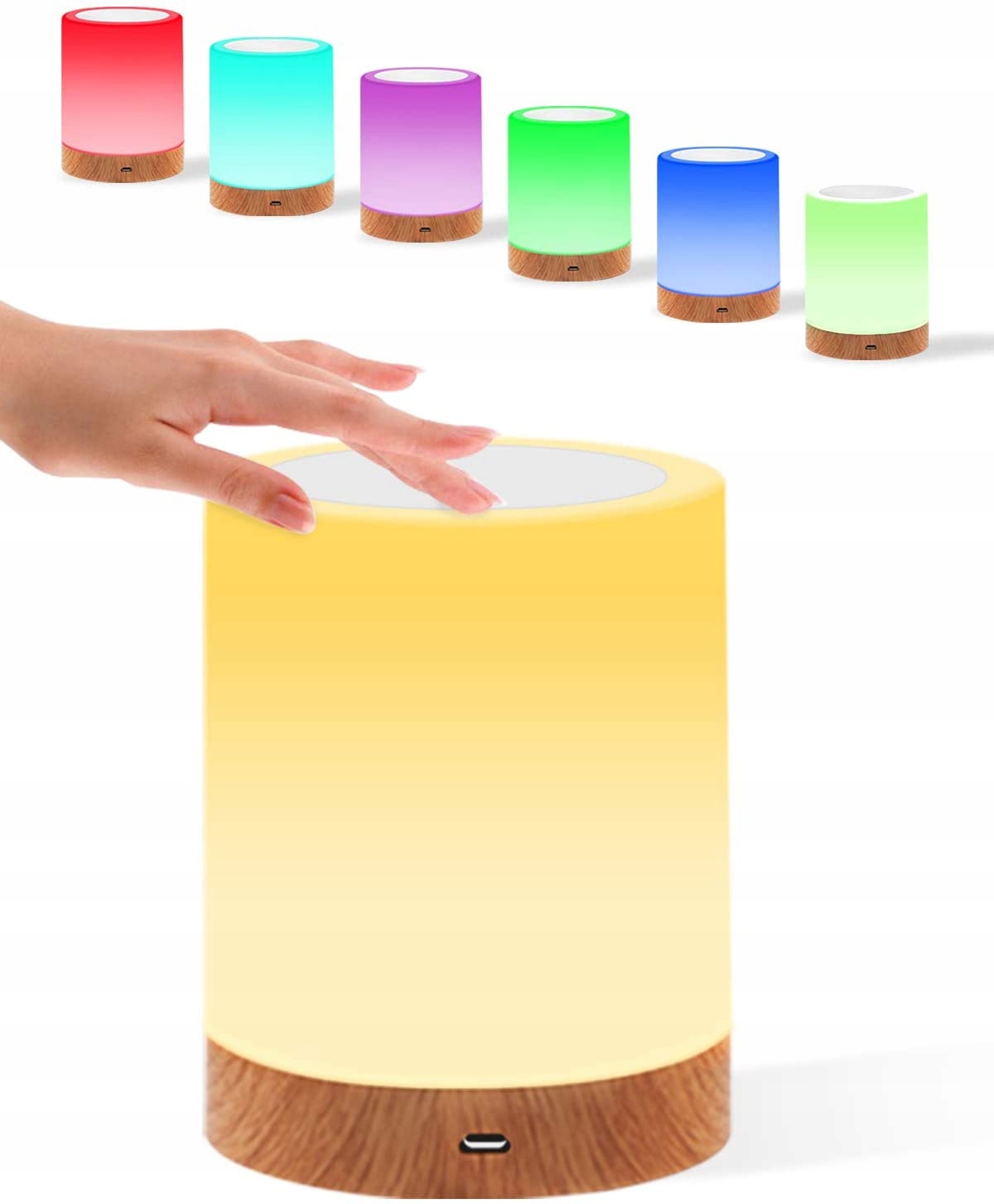 Bezprzewodowa Lampka Nocna Kolory Dotykowa RGB